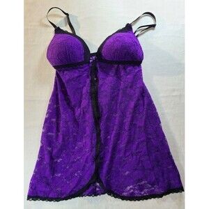 Apt 9 Purple Lace Babydoll Camisole Set M NWT Lingerie Nightwear 2pc